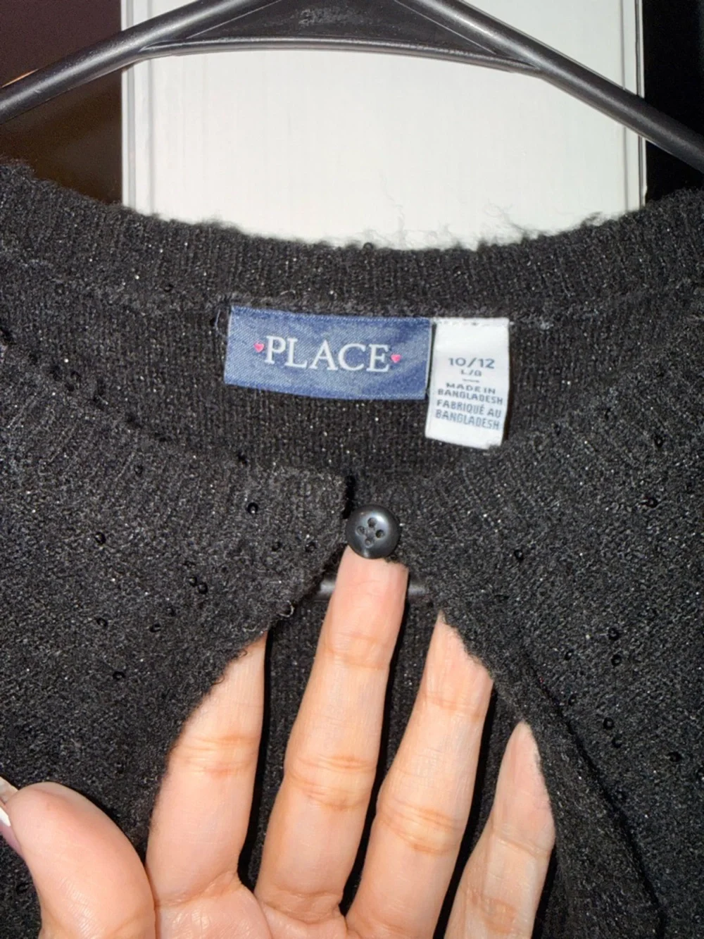 The Children’s Place Black Sparkle Cardigan ✨ Girls Size 10/12 Cropped Bolero